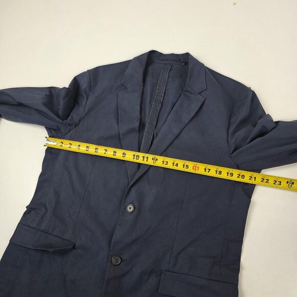 Theory Blazer Mens 42 Navy Blue Simons Lenix Two Button Stretch Cotton Jacket - Picture 5 of 15